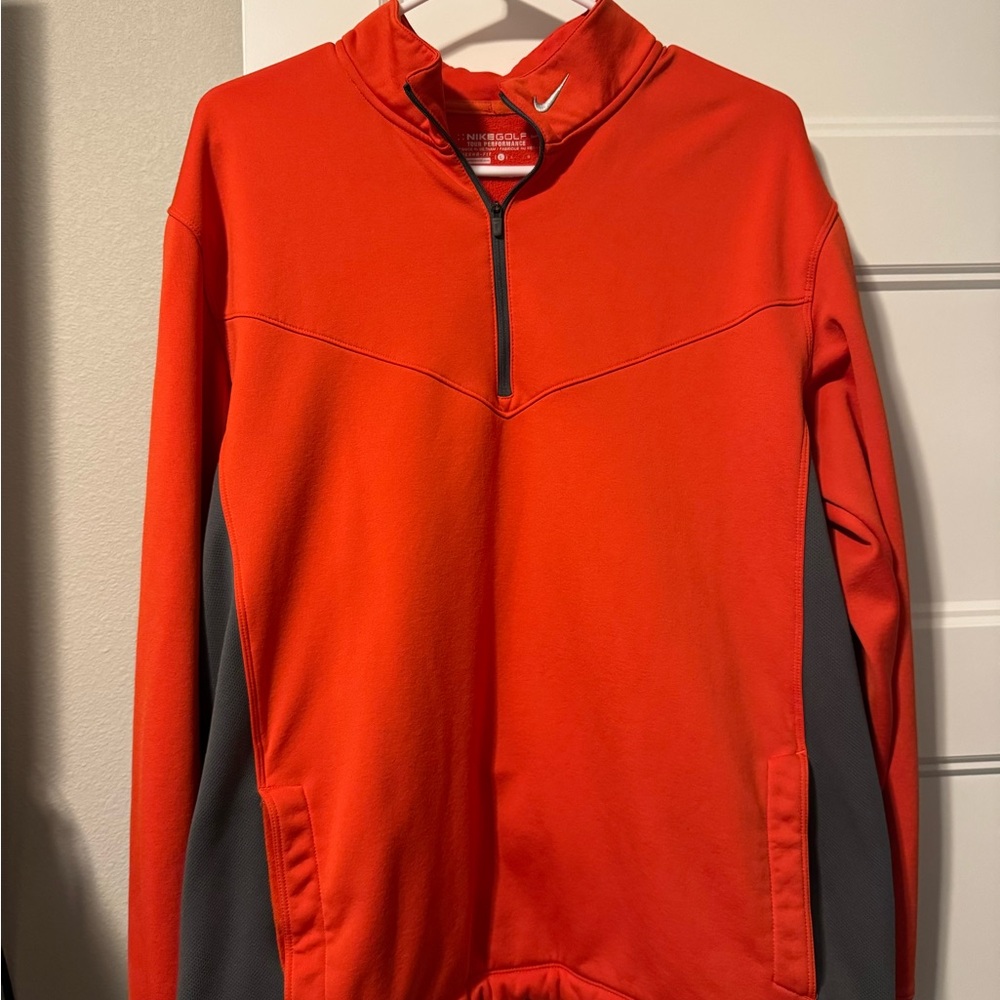 Nike Golf Orange and Gray Quarter-Zip Pullover